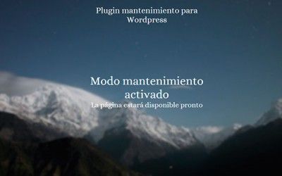 Plugin mantenimiento WordPress