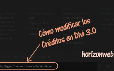 Cómo modificar los créditos en DIVI 3.0