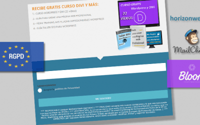 Crear un formulario con MailChimp y Bloom adaptado a la RGPD / GDPR