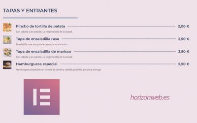 Cómo crear una lista de precios o productos – Tarifa precios – con wordpress y Elementor Pro + Vídeo